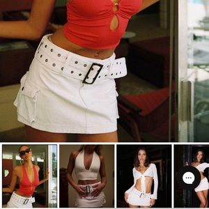 Iconic Cargo Mini Skirt White